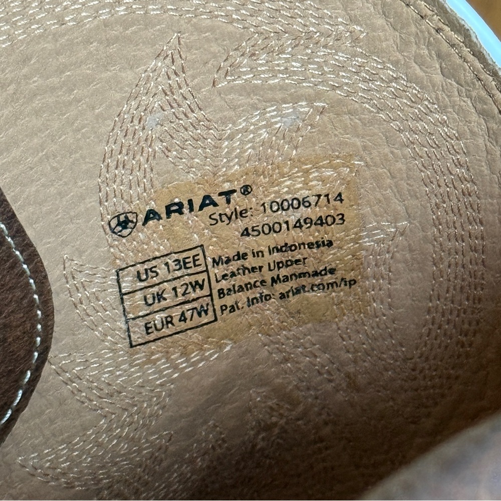 Men’s Ariat Quickdraw Western Boots, Size 13 EE (Wide), Worn once! EUC - Picture 4 of 7